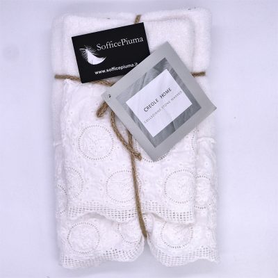 sofficepiuma coppia asciugamani creolo bianco 1