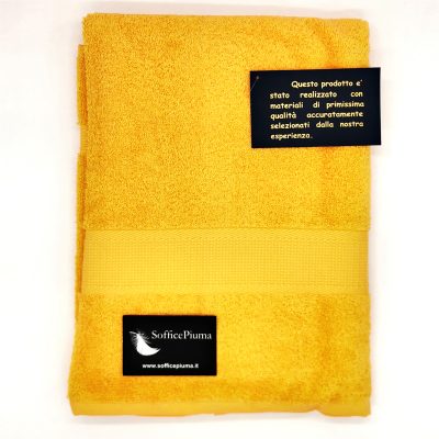 sofficepiuma coppia asciugamani diamante giallo