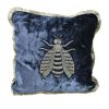 sofficepiuma mastro raphael cuscino velluto ricamato api estensi blu
