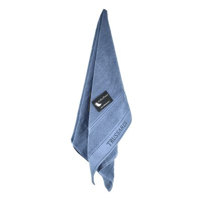sofficepiuma trussardi coppia asciugamani ribbon spugna 135 blue 1