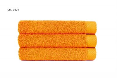 sofficepiuma coppia asciugamani pure tinta unita arancione