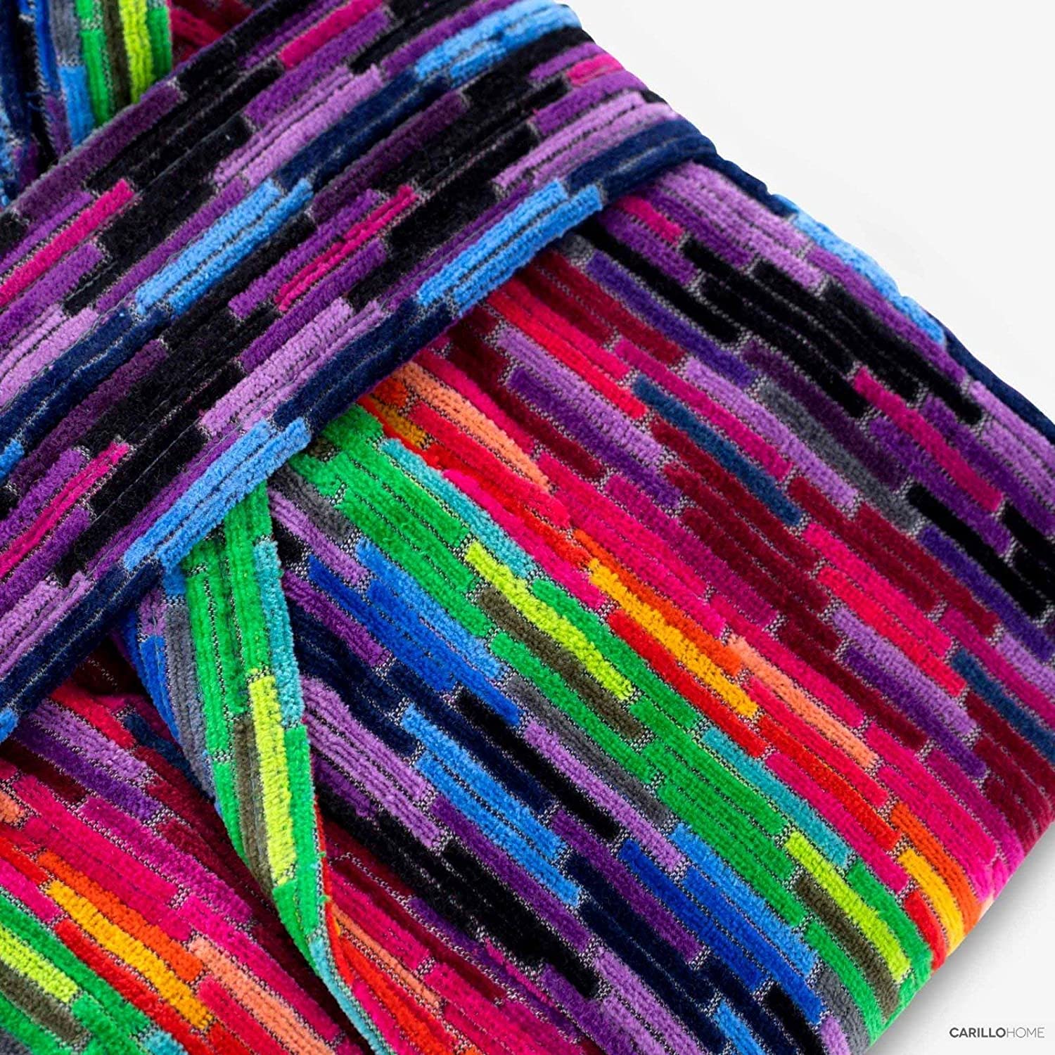 OUTLET – RIVIERA Accappatoio con cappuccio art. 4 STRIPES col. Multicolor  taglia XL – Soffice Piuma