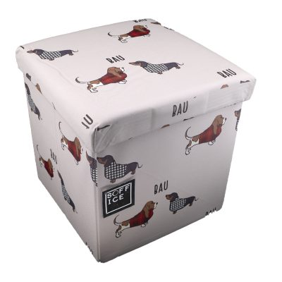daunex cubo contenitore seduta tartan boston pieghevole economico sconto offerta cani rosso bau